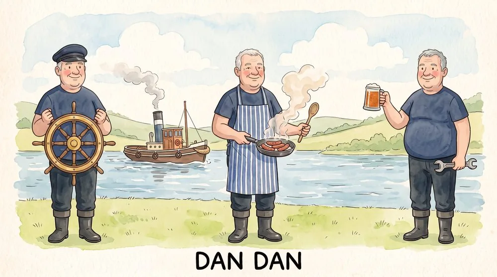 Watercolour illustration of Dan Dan from Little Muddlebury
