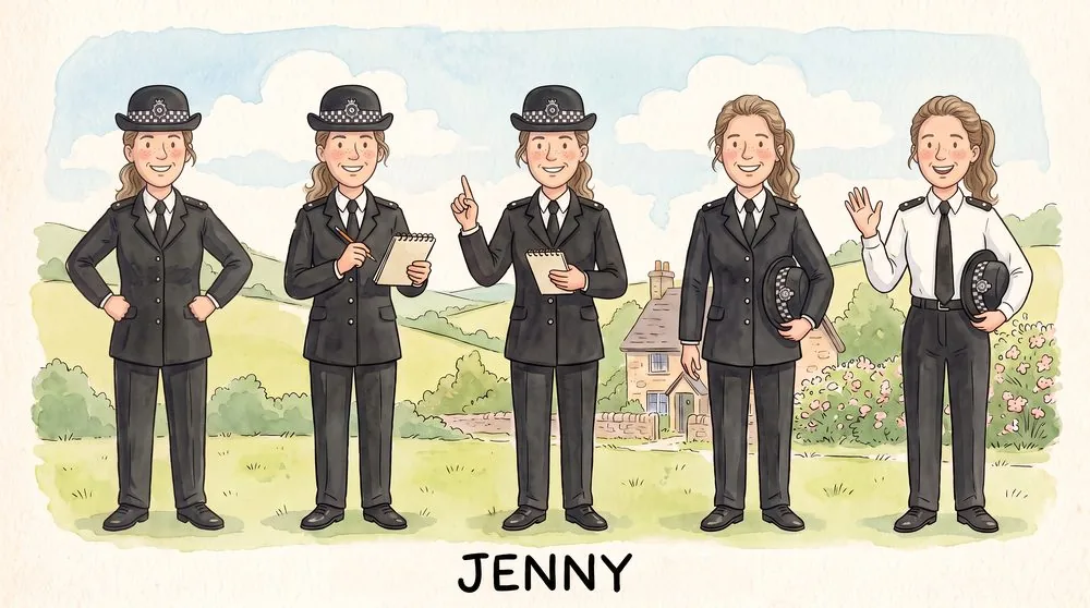 Watercolour illustration of Jenny from Little Muddlebury