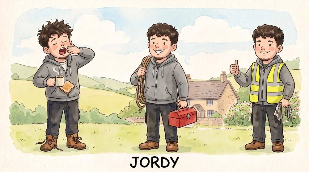 Watercolour illustration of Jordy from Little Muddlebury